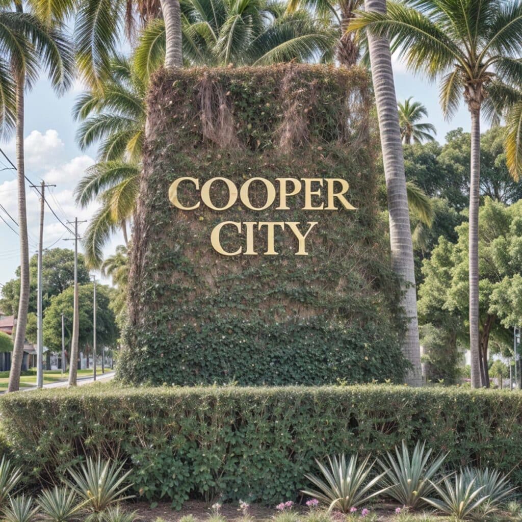 a sign in the middle of a park Cooper City